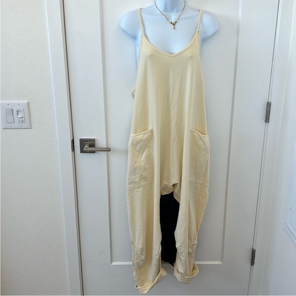 Free people Movement Hot Shot Onesie Jumpsuit Butter Yellow size XL NWOT - Picture 6 of 10